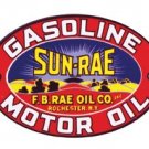 SUN-RAE GASOLINE MOTOR OIL SIGN RETRO ADV SIGNS S