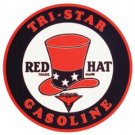 TRI-STAR GASOLINE - RED HAT SIGN METAL SIGNS NIB TRI-STAR GASOLINE - RED HAT SIGN METAL SIGNS NIB
