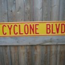 CYCLONE BLVD STREET SIGN RETRO ADV AD SIGNS IOWA STATE