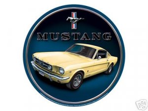 MUSTANG ROUND TIN SIGN METAL ADV SIGNS M