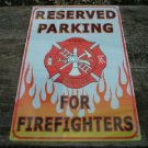FIREFIGHTER PARKING TIN SIGN METAL ADV SIGNS