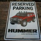 HUMMER RESERVED PARKING TIN SIGN  METAL ADV SIGNS