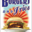 BURGERS & FRIES TIN SIGN METAL ADV SIGNS B