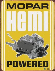 MOPAR HEMI POWERED TIN SIGN METAL RETRO ADV SIGNS M