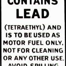 CONTAINS LEAD METAL GAS PUMP ADV SIGN L
