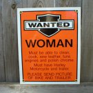 WANTED WOMAN PORCELAIN-COATED SIGN B