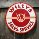 WILLYS PORCELAIN-COATED RETRO ADV SIGN F