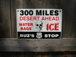 BUZ'S STOP PORCELAIN COATED SIGN RETRO ADV SIGNS B