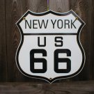 ROUTE 66 NEW YORK PORCELAIN-COATED SHIELD SIGN N ROUTE 66 NEW YORK PORCELAIN-COATED SHIELD SIGN N