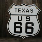 ROUTE 66 TEXAS PORCELAIN-COATED SHIELD SIGN T ROUTE 66 TEXAS PORCELAIN-COATED SHIELD SIGN T