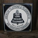 AMERICAN TELEGRAPH & TELEGRAPH PORCELAIN-COATED SIGN T