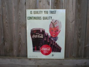 SPRITE BOY COCA-COLA TIN SIGN COKE ADV BAR STORE SIGNS C