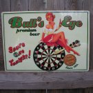 BULL'S EYE PREMIUM BEER TIN SIGN METAL ADV SIGNS B BULL'S EYE PREMIUM BEER TIN SIGN METAL ADV SIGNS B