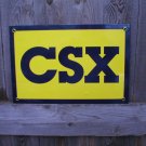 CSX TRANSPORTATION PORCELAIN-COATED RAILROAD SIGN C