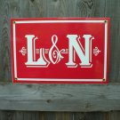 L & N PORCELAIN-COATED RAILROAD SIGN C