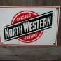 CHICAGO NORTHWESTERN RAILWAY PORCELAIN-COATED RAILROAD SIGN C