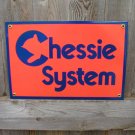 CHESSIE SYSTEM PORCELAIN-COATED RAILROAD SIGN C