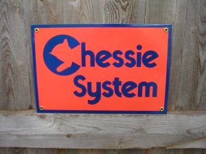 CHESSIE SYSTEM PORCELAIN-COATED RAILROAD SIGN C