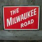 THE MILWAUKEE ROAD PORCELAIN-COATED RAILROAD SIGN C