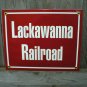 LACKAWANNA RAILROAD PORCELAIN-COATED RAILROAD SIGN C