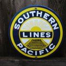 SOUTHERN PACIFIC LINES PORCELAIN-COATED ADV SIGN S SOUTHERN PACIFIC LINES PORCELAIN-COATED ADV SIGN S