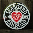 SEABOARD RAILROAD PORCELAIN-COATED RAILROAD ADV SIGN S
