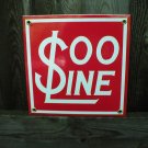 SOO LINE PORCELAIN-COATED RAILROAD SIGN S