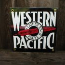 WESTERN PACIFIC PORCELAIN-COATED RAILROAD SIGN S