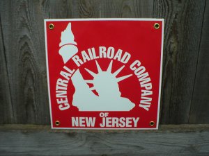 CENTRAL RAILROAD COMPANY PORCELAIN-COATED RAILROAD SIGN S