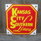 KANSAS CITY SOUTHERN LINES PORCELAIN-COATED RAILROAD SIGN S
