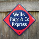 WELLS FARGO & CO EXPRESS PORCELAIN-COATED RAILROAD SIGN S