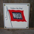 WABASH PORCELAIN-COATED RAILROAD SIGN S