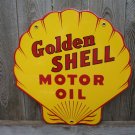 GOLDEN SHELL MOTOR OIL PORCELAIN-COATED ADV SIGN GOLDEN SHELL MOTOR OIL PORCELAIN-COATED ADV SIGN