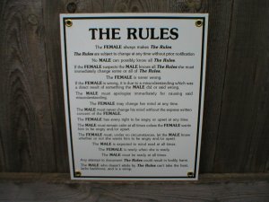 THE RULES PORCELAIN-COATED SIGN D