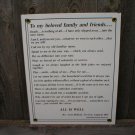 FAREWELL PORCELAIN-COATED SIGN