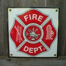 FIRE DEPT PORCELAIN COAT SIGN HOME OFFICE WALL DECOR FIRE DEPT PORCELAIN COAT SIGN HOME OFFICE WALL DECOR