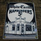 WHITE CASTLE HAMBURGERS PORCELAIN-COATED DINER SIGN C