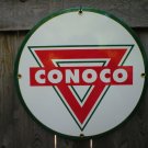 CONOCO TRIANGLE PORCELAIN COAT SIGN METAL ADV SIGNS M CONOCO TRIANGLE PORCELAIN COAT SIGN METAL ADV SIGNS M