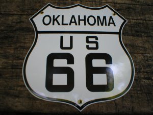OKLAHOMA US 66 PORCELAIN-COATED SHIELD SIGN O
