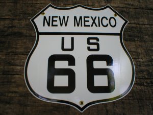 NEW MEXICO US 66 PORCELAIN-COATED SHIELD SIGN N