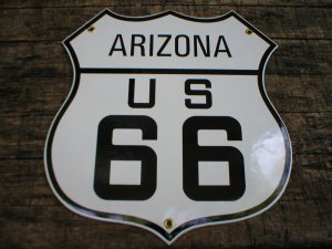 ARIZONA US 66 PORCELAIN-COATED SHIELD SIGN A