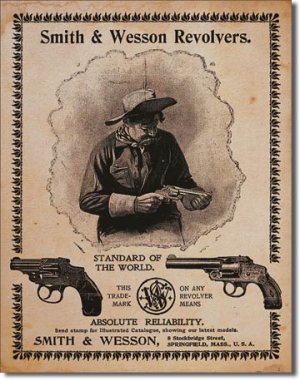 SMITH WESSON REVOLVERS TIN SIGN RETRO METAL ADV SIGNS I
