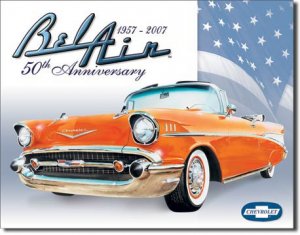 57 CHEVROLET BEL AIR TIN SIGN METAL ADV RETRO SIGNS M