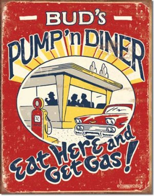 PUMP AND DINER TIN SIGN RETRO METAL ADV SIGNS I