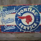 PONTIAC APPROVED SERVICE TIN SIGN METAL ADV SIGNS P PONTIAC APPROVED SERVICE TIN SIGN METAL ADV SIGNS P