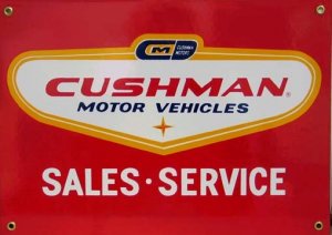CUSHMAN MOTOR VEHICLES SALES SERVICE SIGN C