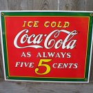 ICE COLD COCA-COLA PORCELAIN-COATED SIGN C