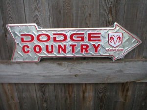 DODGE COUNTRY ARROW  SIGN RETRO METAL ADV SIGNS F