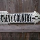 CHEVY COUNTRY ARROW  SIGN RETRO METAL ADV SIGNS F