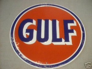 GULF TIN SIGN METAL ADV GASOLINE SIGNS G